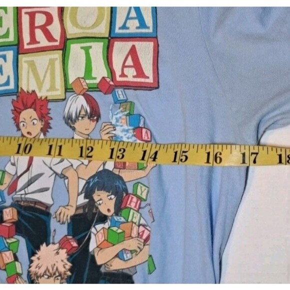 My Hero Academia Funimation Mens Small Blue Graphic T-Shirt 100% Cotton Tee - Picture 4 of 6